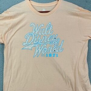 Disney Parks Walt Disney World T-Shirt Womens XL Peach Comfort Short Sleeve Tee